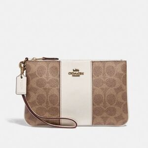 Coach Small Wristlet In Colorblock Signature Canvas